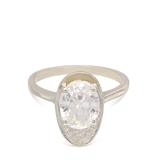 Anillo Delicado, Plata 925 con oro 9k, Zirconia cúbica artificial