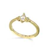 Anillo Delicado, Bañado en oro, Zirconia cúbica artificial