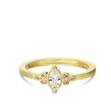 Anillo Delicado, Bañado en oro, Zirconia cúbica artificial