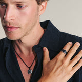 anillo de hombre, Acero inoxidable, Sin piedra