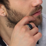 anillo de hombre, Acero inoxidable, Sin piedra