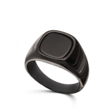 anillo de hombre, Acero inoxidable, Ónix artificial
