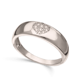 Anillo Delicado, Plata 925 bañada en rodio, Zirconia cúbica artificial
