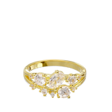 Anillo Delicado, Bañado en oro, Zirconia cúbica artificial