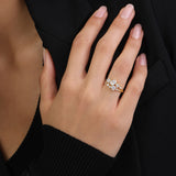 Anillo Delicado, Bañado en oro, Zirconia cúbica artificial