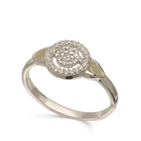 Anillo Delicado, Plata 925 con oro 9k, Zirconia cúbica artificial