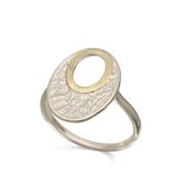 Anillo Delicado, Plata 925 con oro 9k, Sin piedra