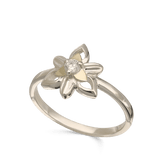 Anillo Delicado, Plata 925 con oro 9k, Zirconia cúbica artificial