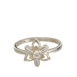Anillo Delicado, Plata 925 con oro 9k, Zirconia cúbica artificial