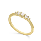 Anillo Delicado, Bañado en oro, Zirconia cúbica artificial