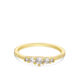 Anillo Delicado, Bañado en oro, Zirconia cúbica artificial