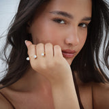 Anillo Delicado, Bañado en oro, Zirconia cúbica artificial
