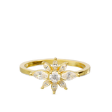 Anillo Delicado, Bañado en oro, Zirconia cúbica artificial