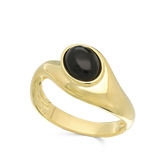 Anillo Delicado, Bañado en oro, Ónix artificial