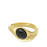 Anillo Delicado, Bañado en oro, Ónix artificial