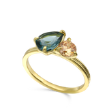 Anillo Delicado, Bañado en oro, Zirconia cúbica artificial
