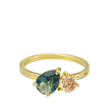Anillo Delicado, Bañado en oro, Zirconia cúbica artificial