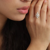 Anillo Delicado, Bañado en oro, Zirconia cúbica artificial