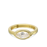 Anillo Delicado, Bañado en oro, Zirconia cúbica artificial