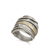 Anillo de Declaración, Plata 925 con oro 9k, Sin piedra