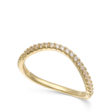Anillo Delicado, Bañado en oro, Zirconia cúbica artificial