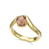 Anillo Delicado, Bañado en oro, Vidrio de plomo