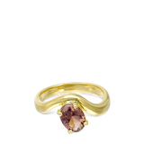 Anillo Delicado, Bañado en oro, Vidrio de plomo