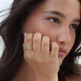 Anillo de Declaración, Bañado en oro, Sin piedra