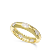 Anillo Delicado, Bañado en oro, Zirconia cúbica artificial