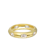Anillo Delicado, Bañado en oro, Zirconia cúbica artificial