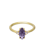 Anillo Delicado, Bañado en oro, Zirconia cúbica artificial