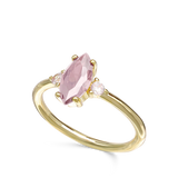 Anillo Delicado, Bañado en oro, Zirconia cúbica artificial