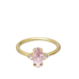 Anillo Delicado, Bañado en oro, Zirconia cúbica artificial
