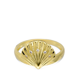 Anillo Delicado, Bañado en oro, Zirconia cúbica artificial