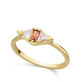 Anillo Delicado, Bañado en oro, Zirconia cúbica artificial