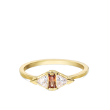 Anillo Delicado, Bañado en oro, Zirconia cúbica artificial