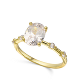 Anillo Delicado, Bañado en oro, Zirconia cúbica artificial