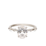 Anillo Delicado, Plata 925 bañada en rodio, Zirconia cúbica artificial