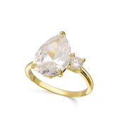 Anillo Delicado, Bañado en oro, Zirconia cúbica artificial