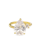 Anillo Delicado, Bañado en oro, Zirconia cúbica artificial
