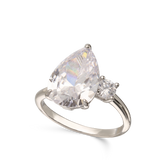 Anillo Delicado, Plata 925 bañada en rodio, Zirconia cúbica artificial