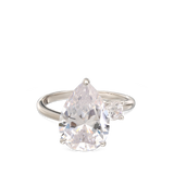 Anillo Delicado, Plata 925 bañada en rodio, Zirconia cúbica artificial