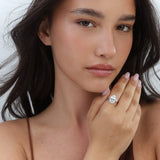 Anillo Delicado, Plata 925 bañada en rodio, Zirconia cúbica artificial