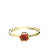 Anillo Delicado, Bañado en oro, Granate rojo artificial