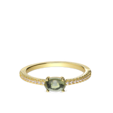 Anillo Delicado, Bañado en oro, Zirconia cúbica artificial, Vidrio de plomo