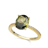 Anillo Delicado, Bañado en oro, Zirconia cúbica artificial