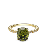 Anillo Delicado, Bañado en oro, Zirconia cúbica artificial