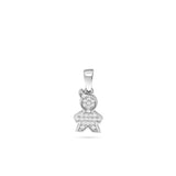 Colgante, Plata 925 bañada en rodio, Zirconia cúbica artificial