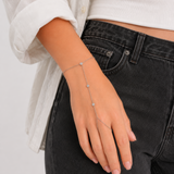 Pulseras delicadas, Plata 925 bañada en rodio, Zirconia cúbica artificial